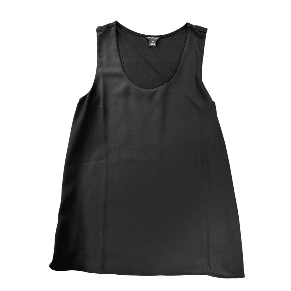 Ann Taylor Petite Black Sleeveless Blouse XSP Shell Top‎